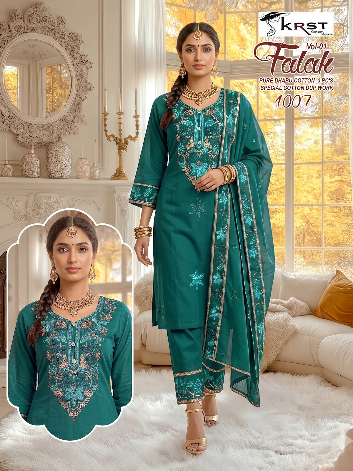 Falak Vol 1 Krst Readymade Cotton Pant Suits Manufacturer Gujarat
