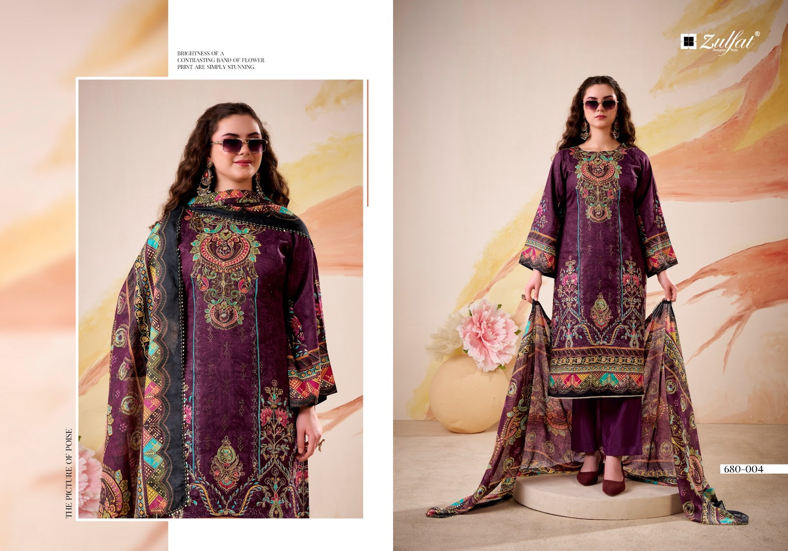 Falak Zulfat Designer Jam Cotton Karachi Salwar Suits Exporter