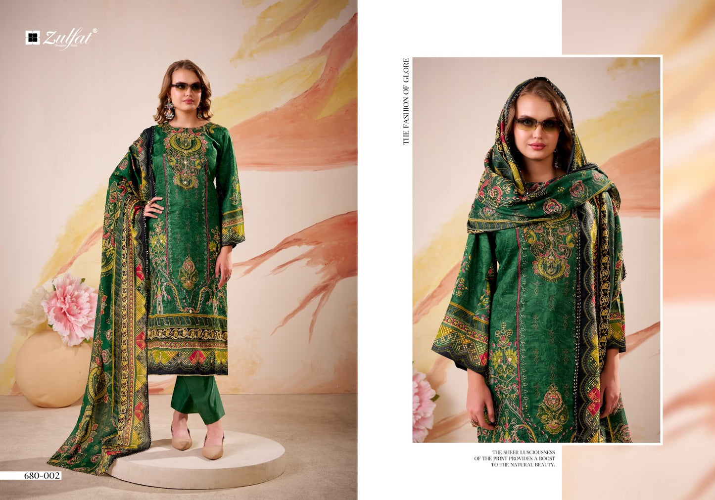 Falak Zulfat Designer Jam Cotton Karachi Salwar Suits Exporter