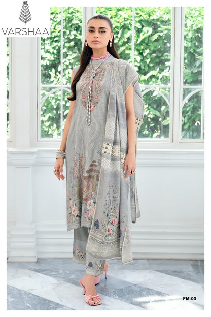 Falaknuma Varshaa Viscose Muslin Pakistani Patch Work Suits Manufacturer Gujarat