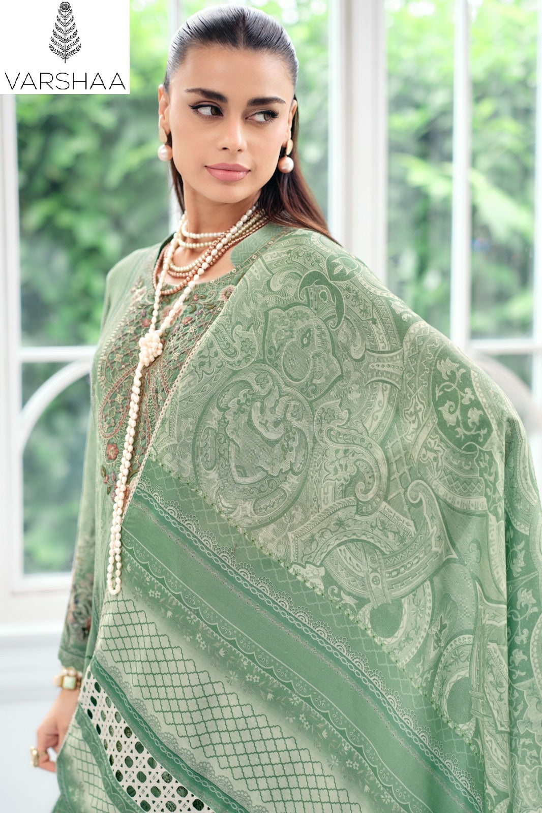 Falaknuma Varshaa Viscose Muslin Pakistani Patch Work Suits Manufacturer Gujarat