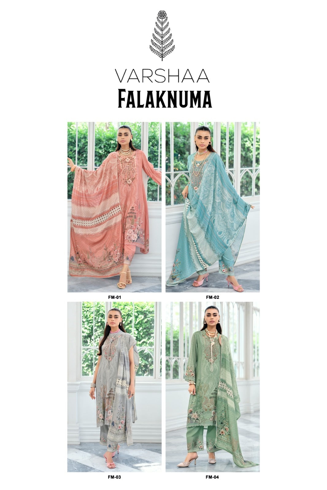 Falaknuma Varshaa Viscose Muslin Pakistani Patch Work Suits Manufacturer Gujarat