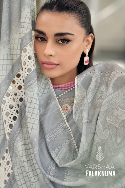 Falaknuma Varshaa Viscose Muslin Pakistani Patch Work Suits Manufacturer Gujarat