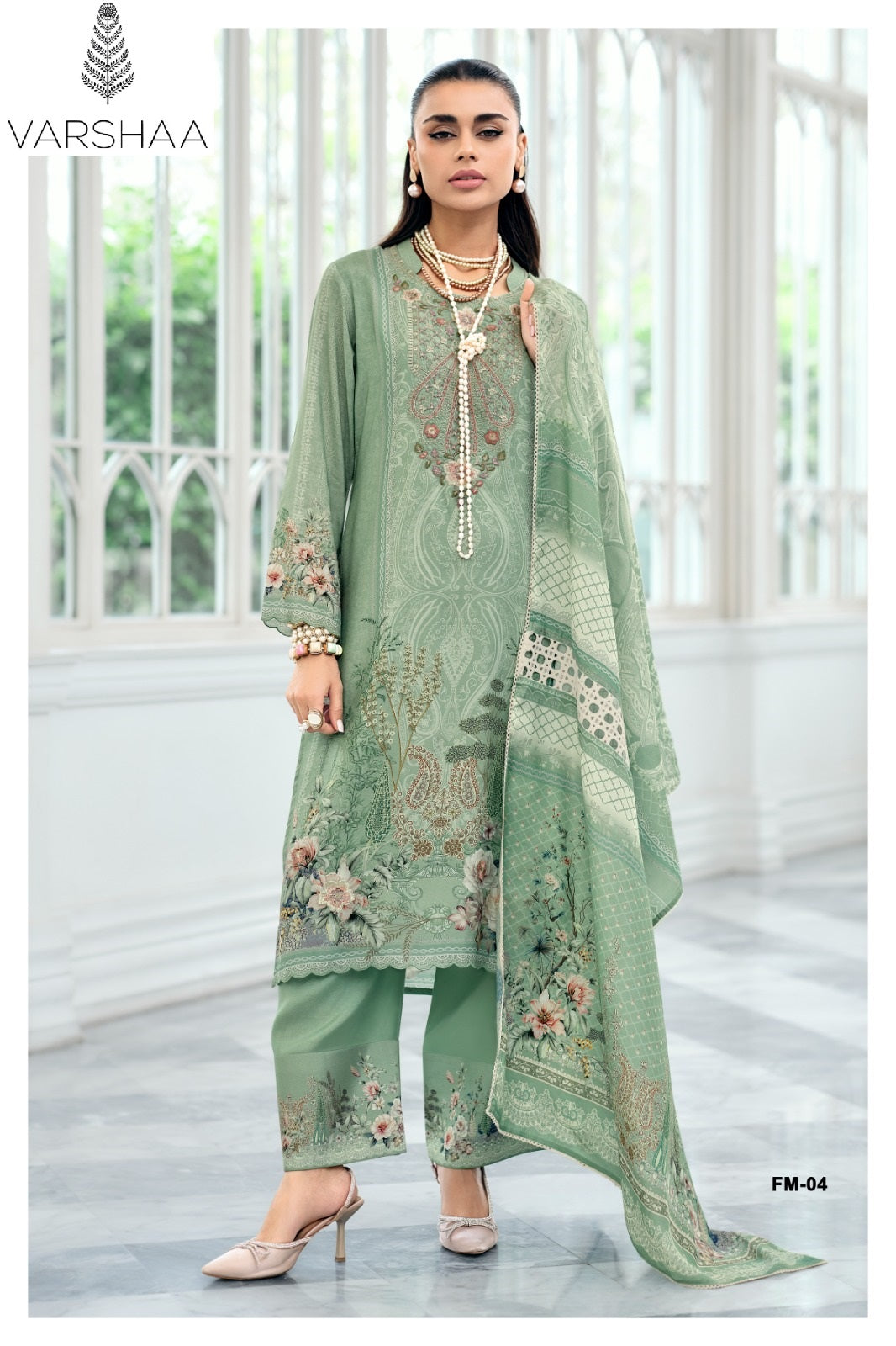 Falaknuma Varshaa Viscose Muslin Pakistani Patch Work Suits Manufacturer Gujarat