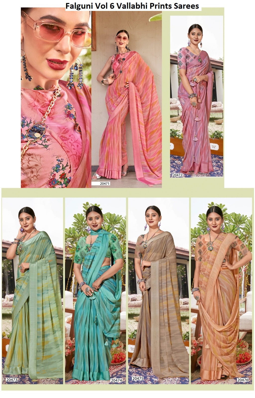Falguni Vol 6 Vallabhi Prints Georgette Sarees Wholesale