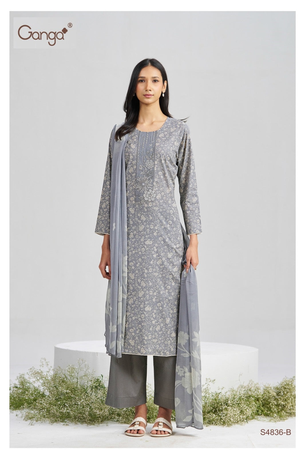 Faliha S4836 Ganga Cotton Pant Style Suits Supplier Ahmedabad