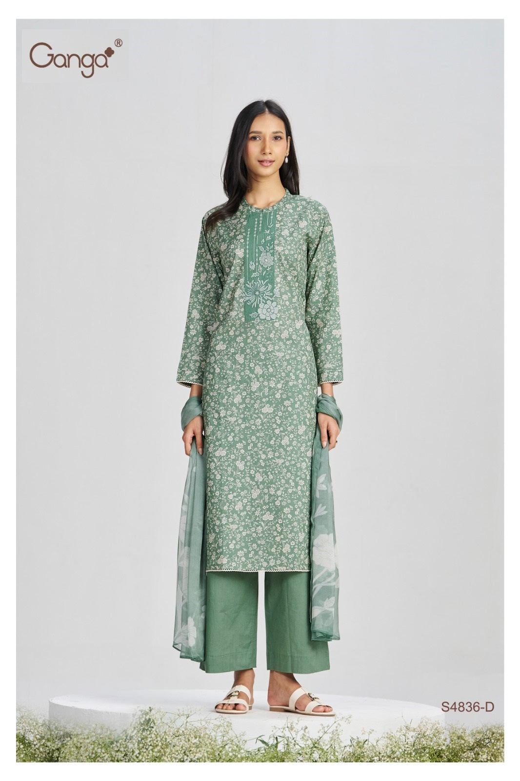 Faliha S4836 Ganga Cotton Pant Style Suits Supplier Ahmedabad