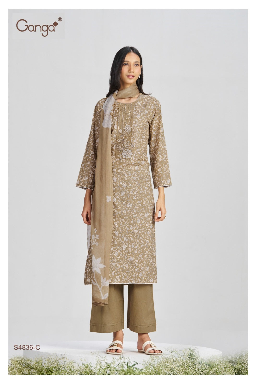 Faliha S4836 Ganga Cotton Pant Style Suits Supplier Ahmedabad