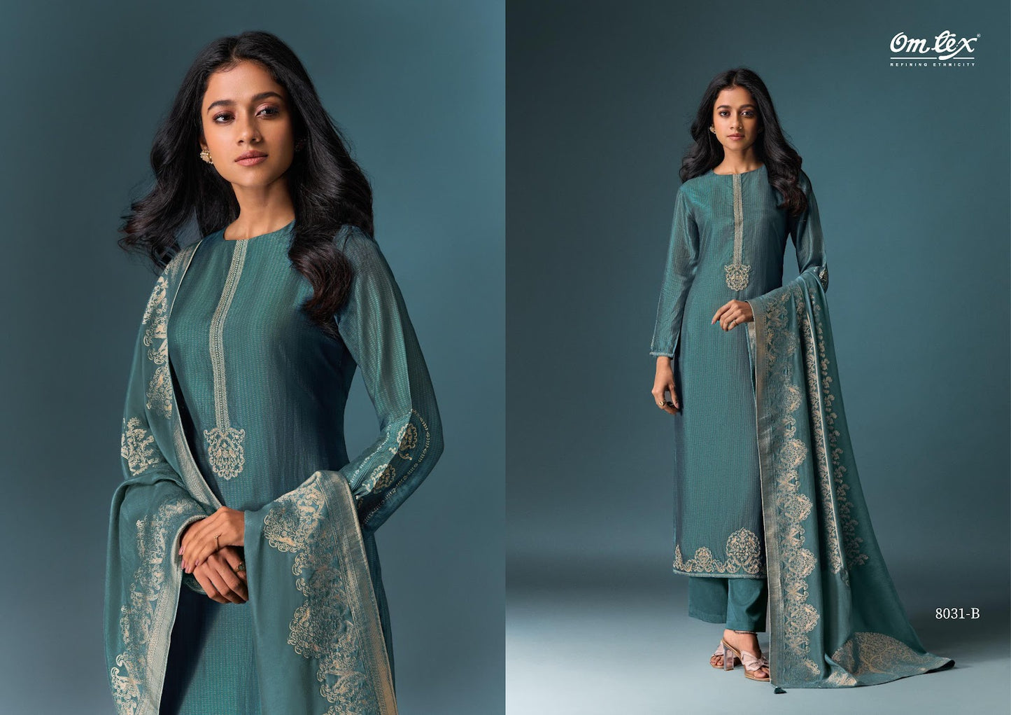 Faloni Omtex Silk Pant Style Suits Exporter Ahmedabad