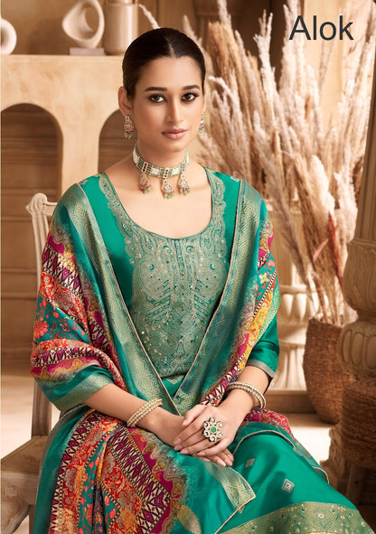 Falsafaa Edition 16 Alok Dola Jacquard Karachi Salwar Suits Wholesale Price