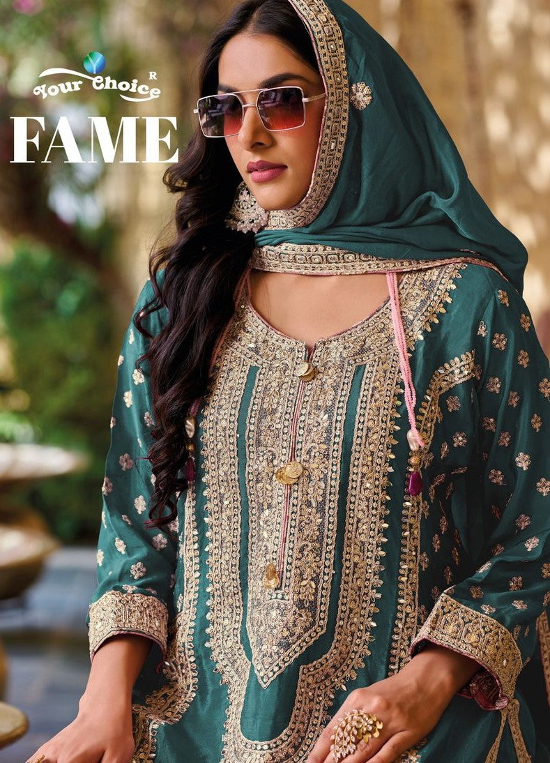 Fame Your Choice Chinon Pakistani Readymade Suits Exporter Gujarat