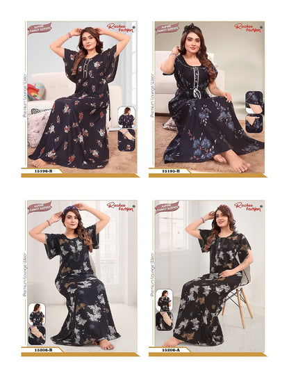 Fancy Sleeves 0107 Ruchee Fashion Alpine Night Gowns Exporter