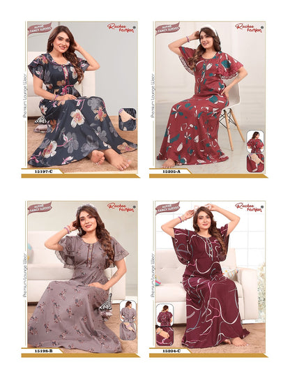 Fancy Sleeves 0107 Ruchee Fashion Alpine Night Gowns Exporter