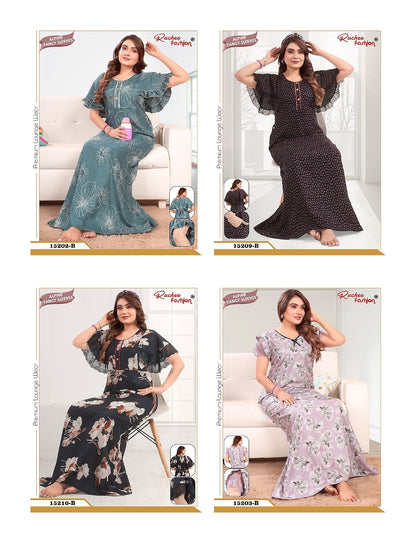 Fancy Sleeves 0107 Ruchee Fashion Alpine Night Gowns Exporter