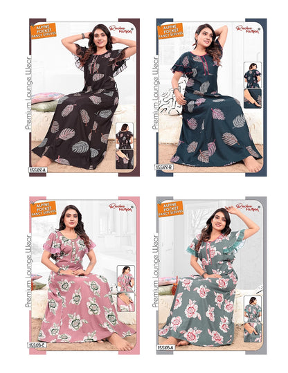 Fancy Sleeves 1809 Ruchee Fashion Alpine Night Gowns Manufacturer Ahmedabad