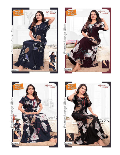 Fancy Sleeves 1809 Ruchee Fashion Alpine Night Gowns Manufacturer Ahmedabad