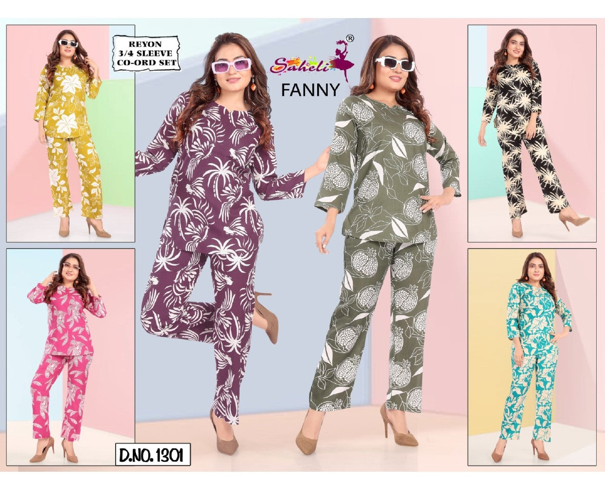 Fanny 1301 Saheli Reyon Co Ord Set Wholesale