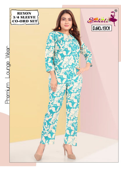 Fanny 1301 Saheli Reyon Co Ord Set Wholesale