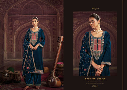 Fanny Sargam Prints Velvet Suits Wholesale Price