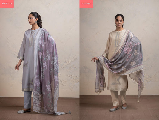Fanshi Naariti Mul Chanderi Pant Style Suits Manufacturer