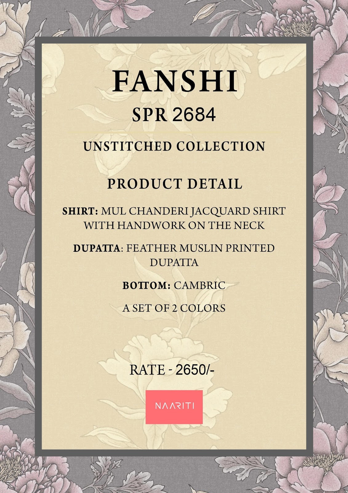 Fanshi Naariti Mul Chanderi Pant Style Suits Manufacturer