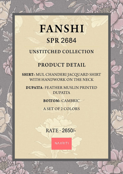 Fanshi Naariti Mul Chanderi Pant Style Suits Manufacturer
