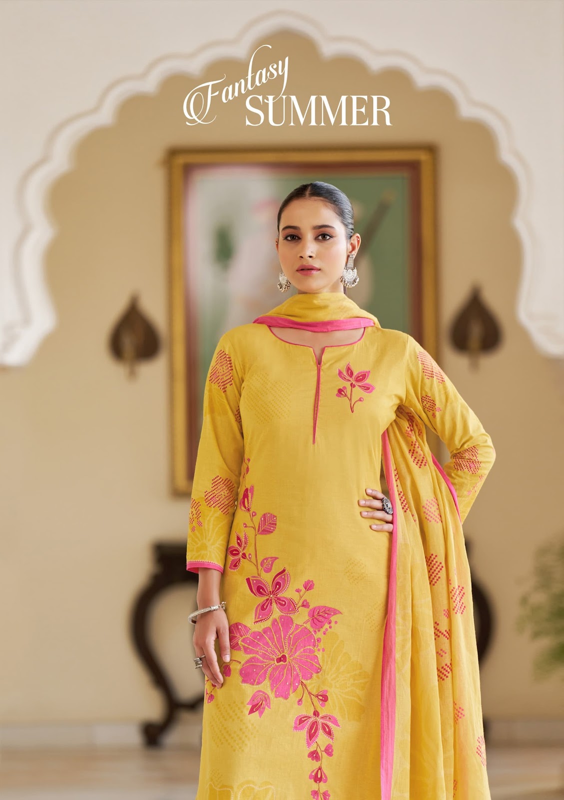 Fantasy Summer Sargam Prints Cambric Pant Style Suits Wholesaler Ahmedabad
