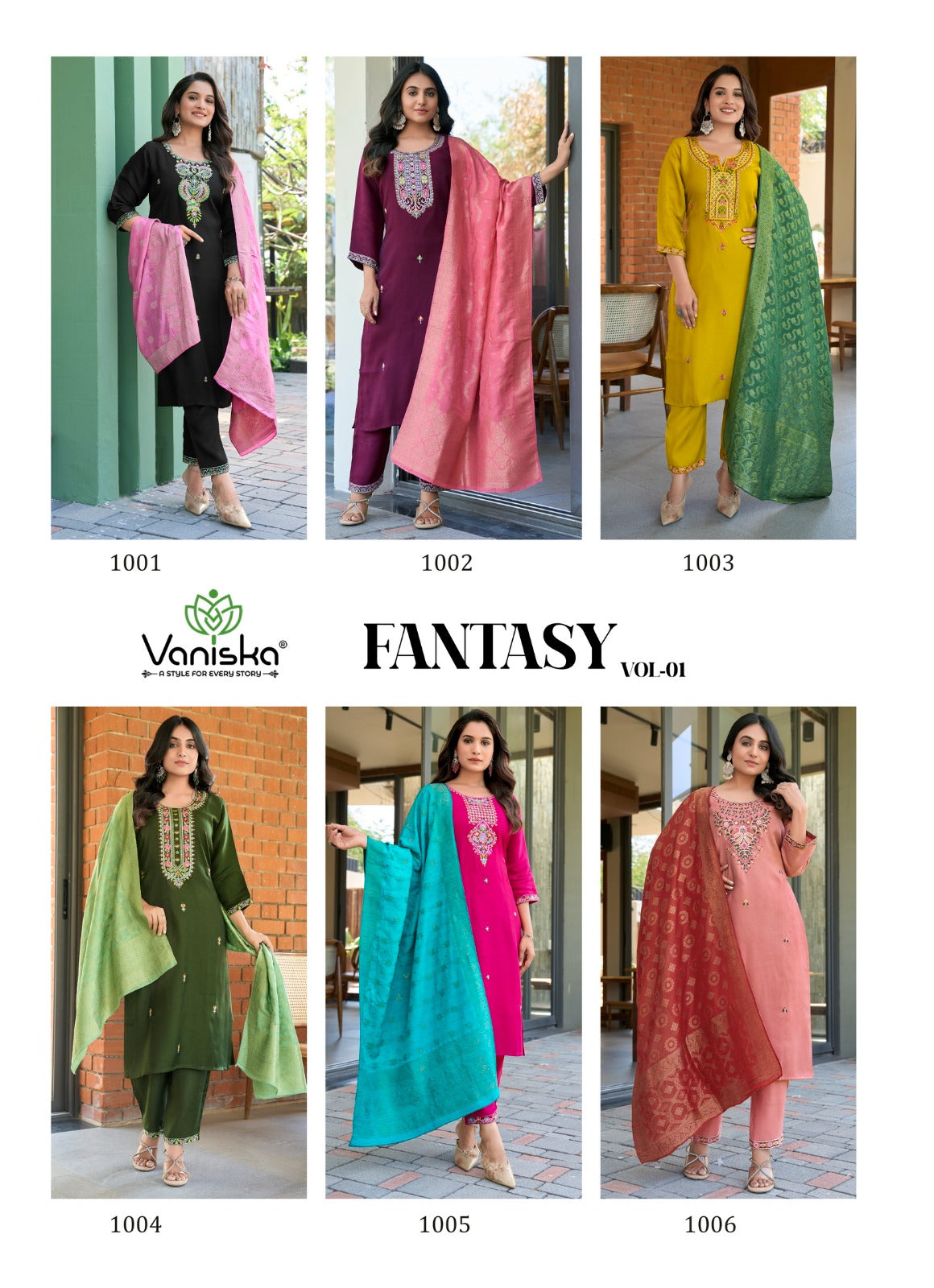 Fantasy Vol 1 Vaniska Viscose Readymade Pant Style Suits Supplier Gujarat