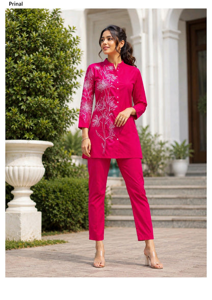 Fara Prinal Vatican Silk Co Ord Set Exporter Ahmedabad