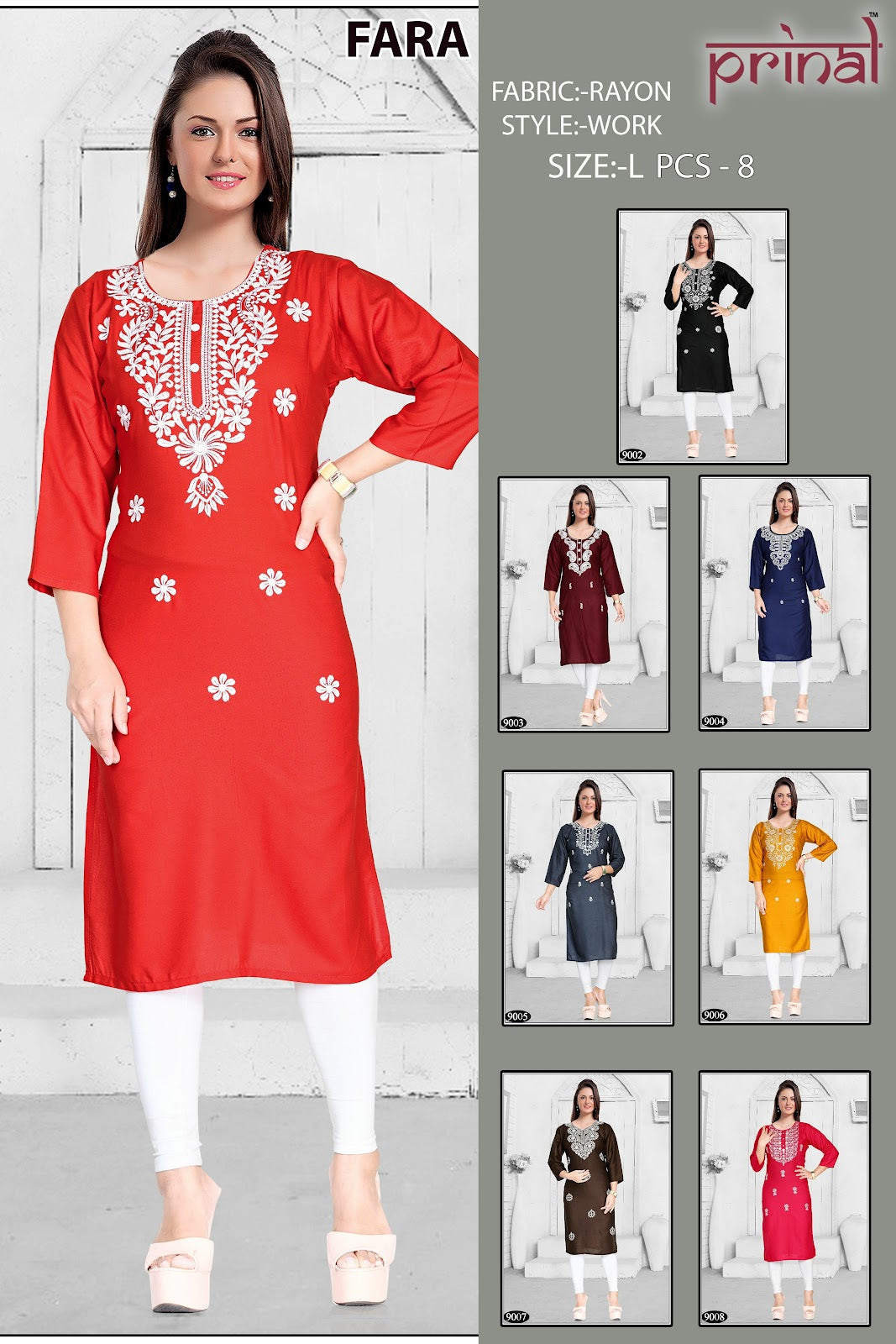 Fara Prinal Rayon Knee Length Kurtis