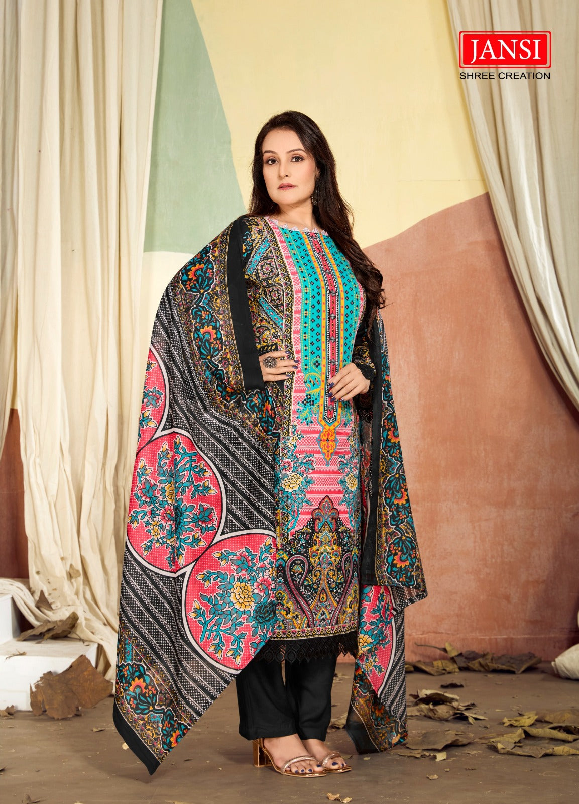 Faraah Vol 1 Jansi Mix Cotton Karachi Readymade Suits Supplier Gujarat