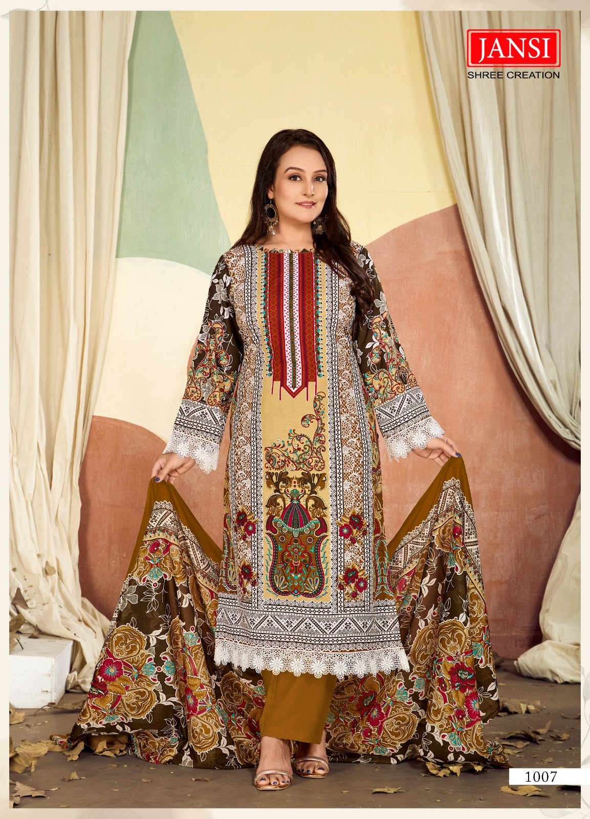 Faraah Vol 1 Jansi Mix Cotton Karachi Readymade Suits Supplier Gujarat