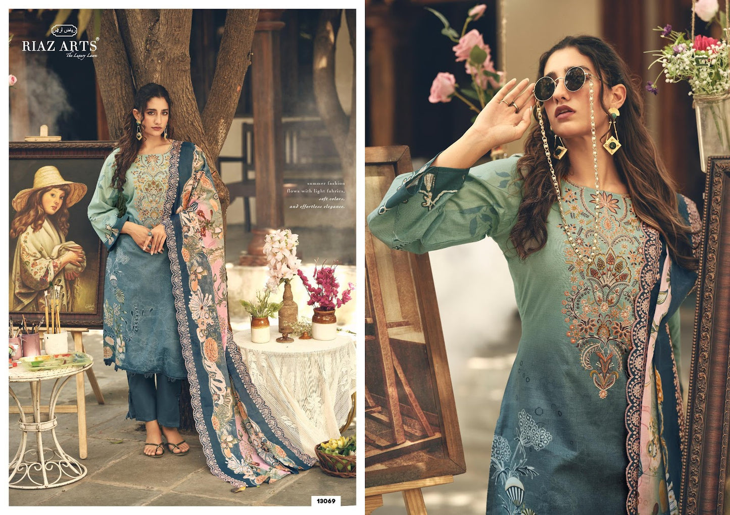 Farah Abu Saeed Riaz Art Lawn Karachi Salwar Suits Wholesale Price