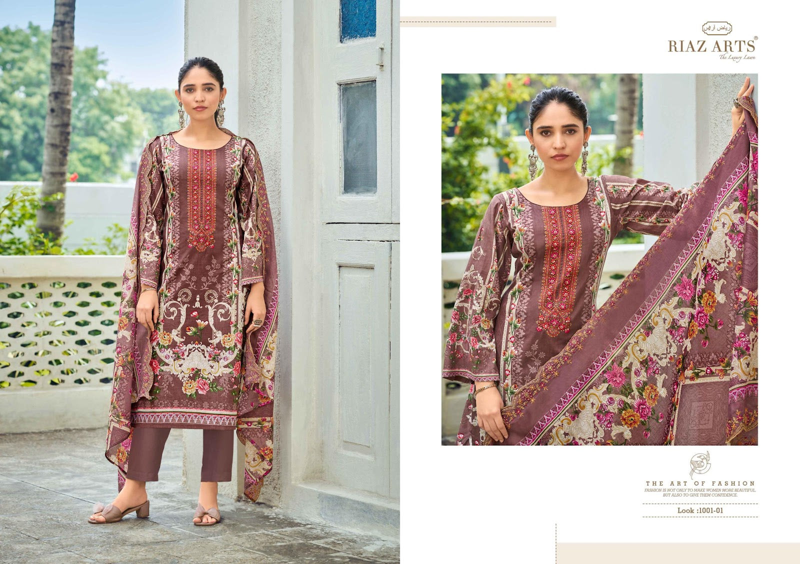 Farah Riaz Art Cotton Lawn Karachi Salwar Suits Supplier Ahmedabad