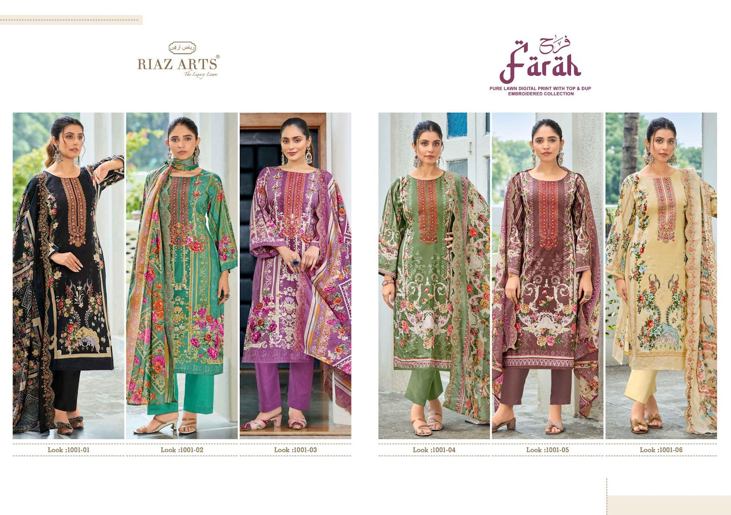 Farah Riaz Art Cotton Lawn Karachi Salwar Suits Supplier Ahmedabad