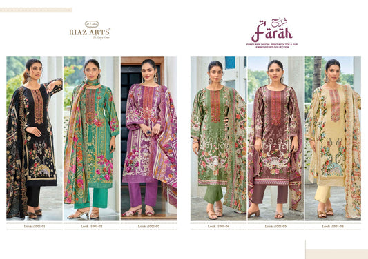 Farah Riaz Art Cotton Lawn Karachi Salwar Suits Supplier Ahmedabad