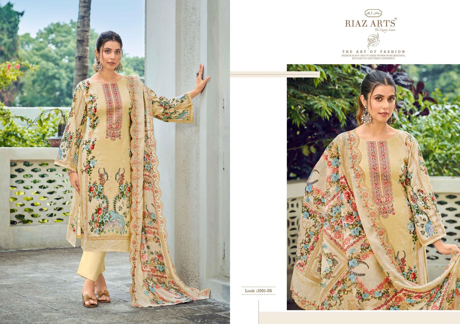 Farah Riaz Art Cotton Lawn Karachi Salwar Suits Supplier Ahmedabad