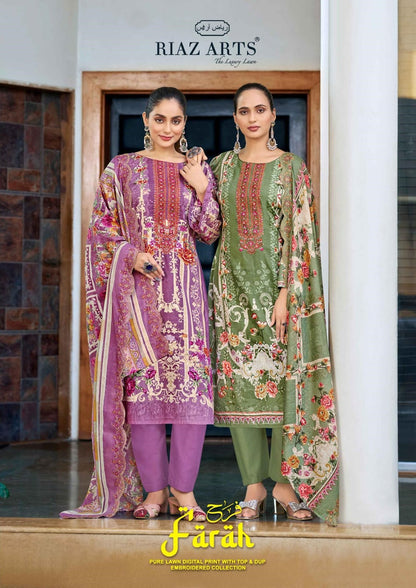 Farah Riaz Art Cotton Lawn Karachi Salwar Suits Supplier Ahmedabad