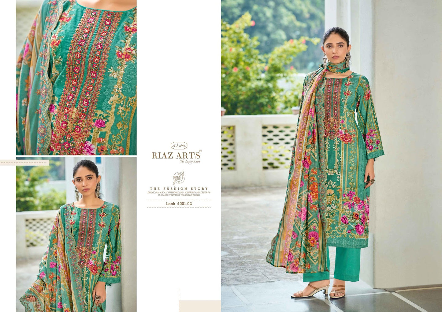 Farah Riaz Art Cotton Lawn Karachi Salwar Suits Supplier Ahmedabad