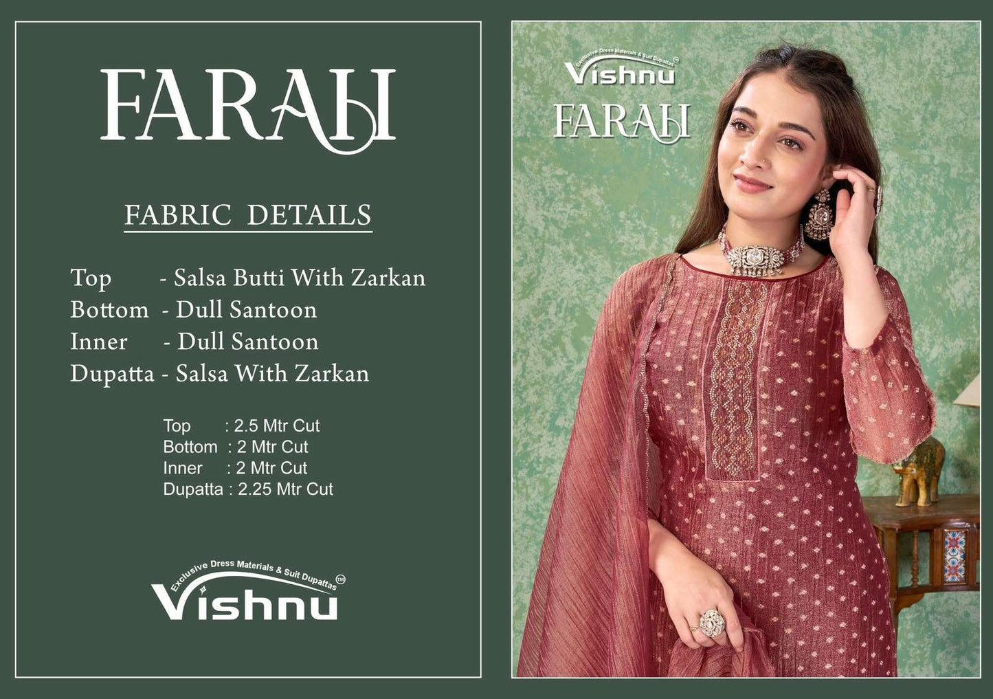 Farah Vishnu Impex Salsa Pant Style Suits Wholesaler Gujarat