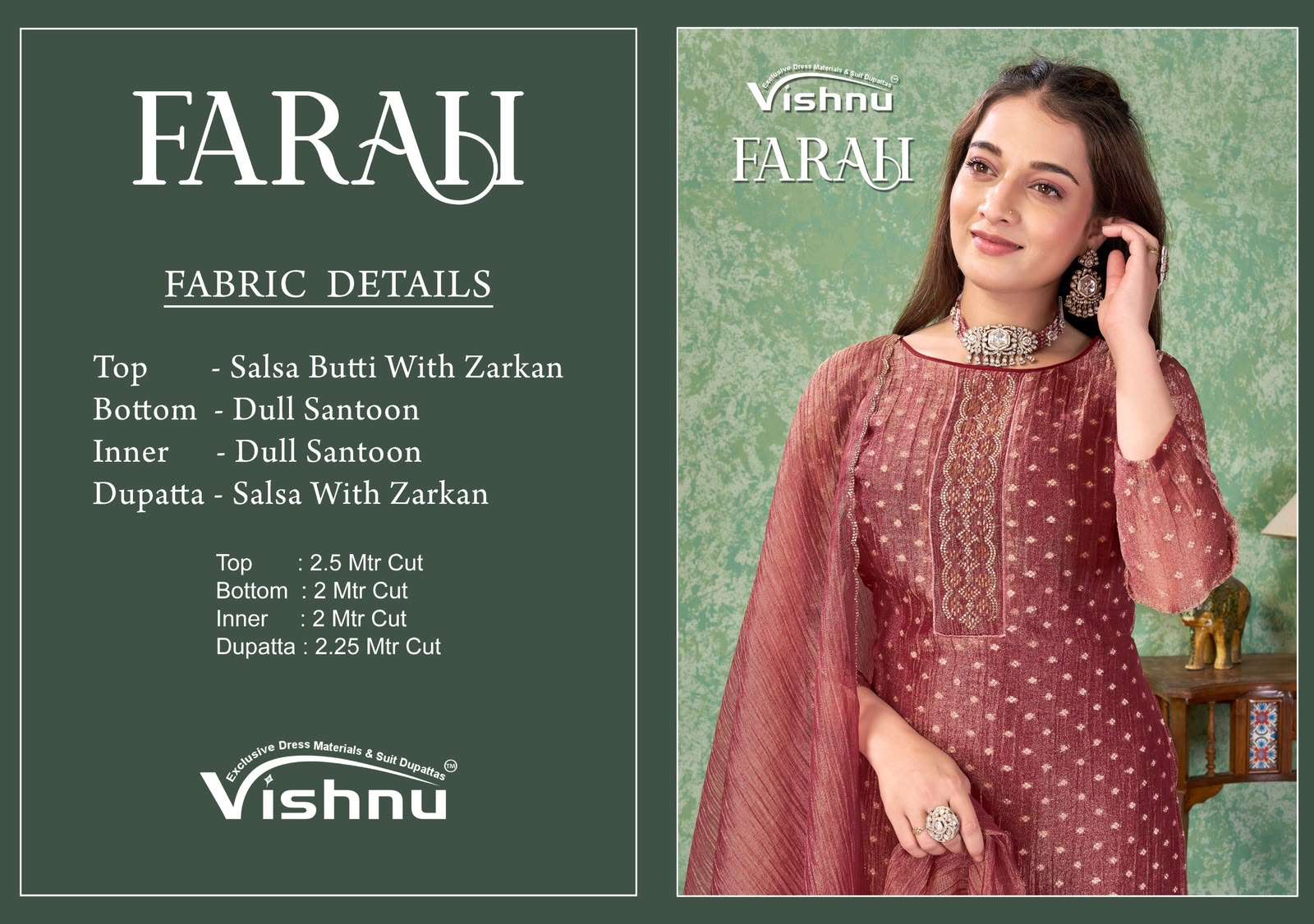 Farah Vishnu Impex Salsa Pant Style Suits Wholesaler Gujarat