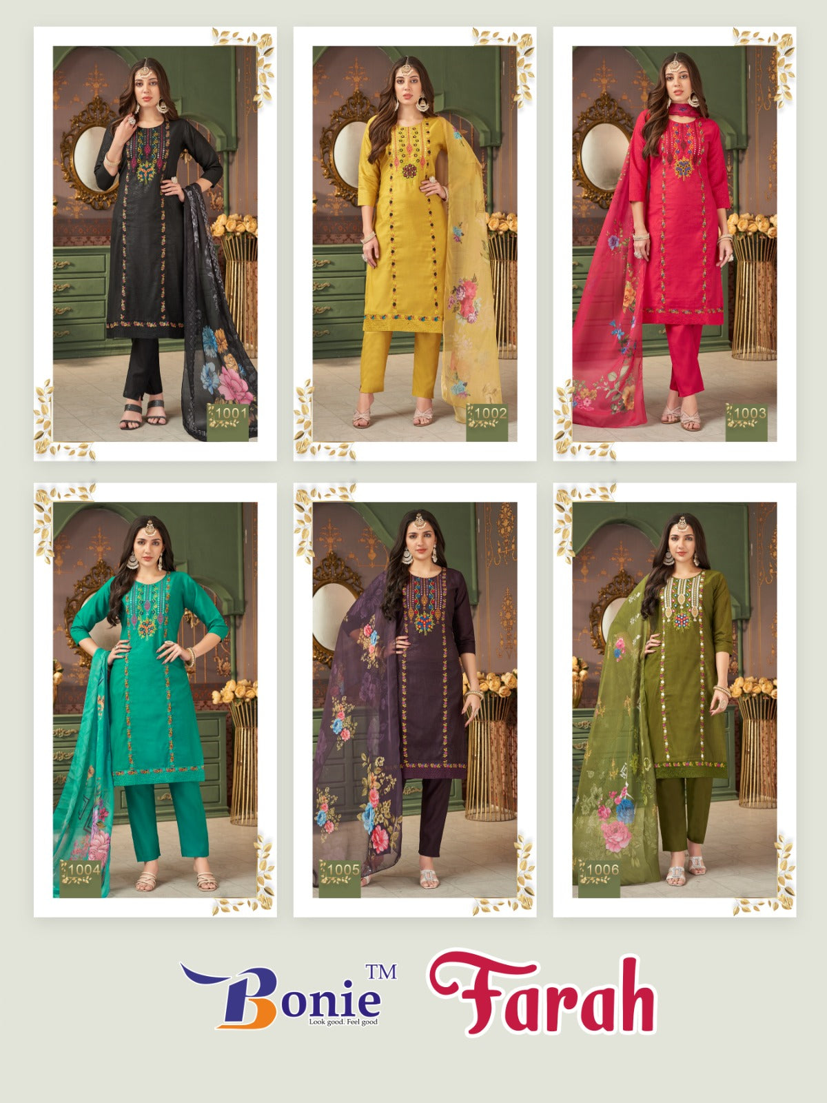 Farah Vol 1 Bonie Roman Readymade Pant Style Suits Manufacturer Gujarat