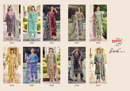 Farah Vol 22 Pakiza Prints Lawn Cotton Karachi Salwar Suits Wholesale Rate