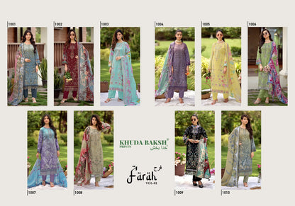Farah Vol 2 Khuda Baksh Prints Lawn Cotton Karachi Salwar Suits Manufacturer Gujarat