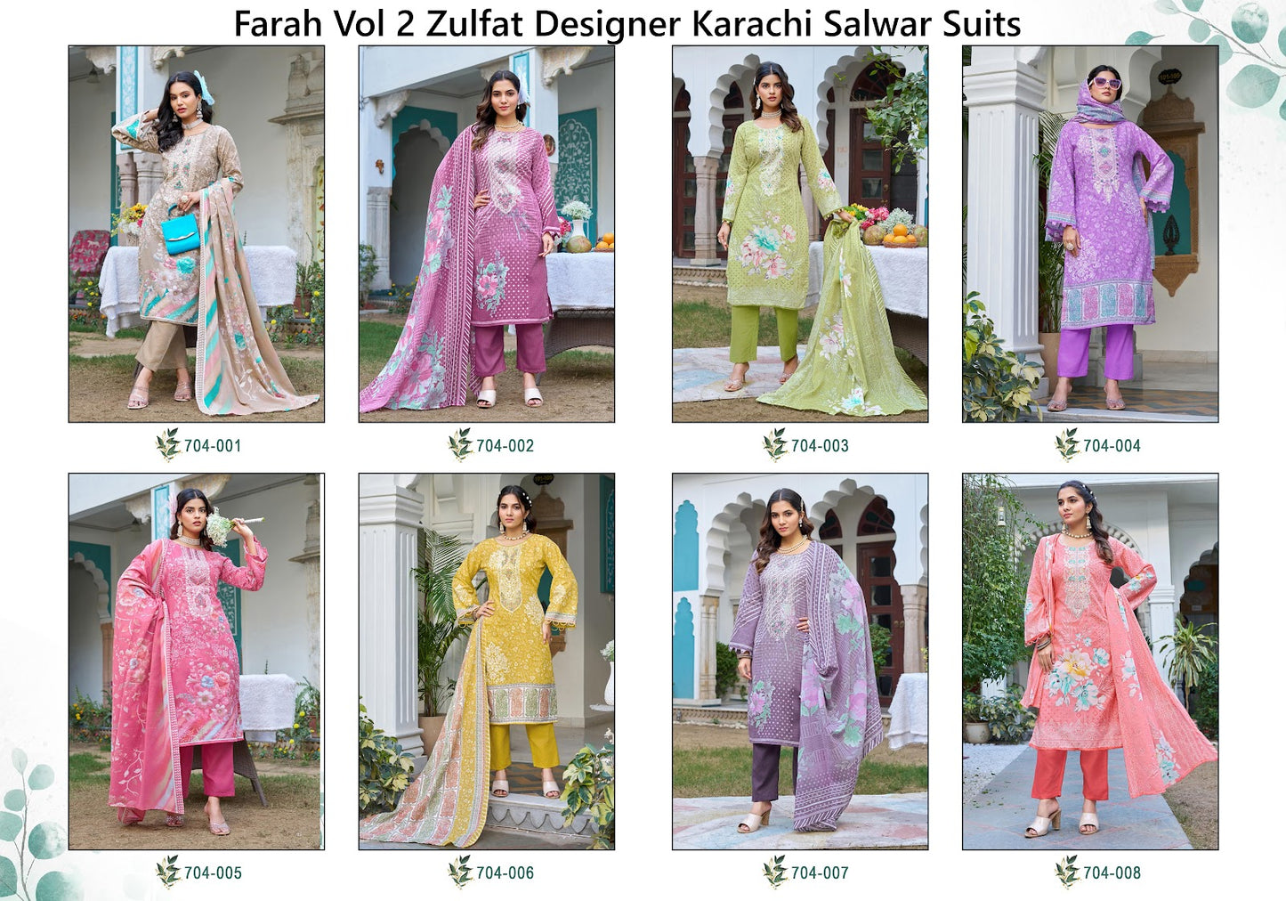 Farah Vol 2 Zulfat Designer Cotton Karachi Salwar Suits Wholesaler