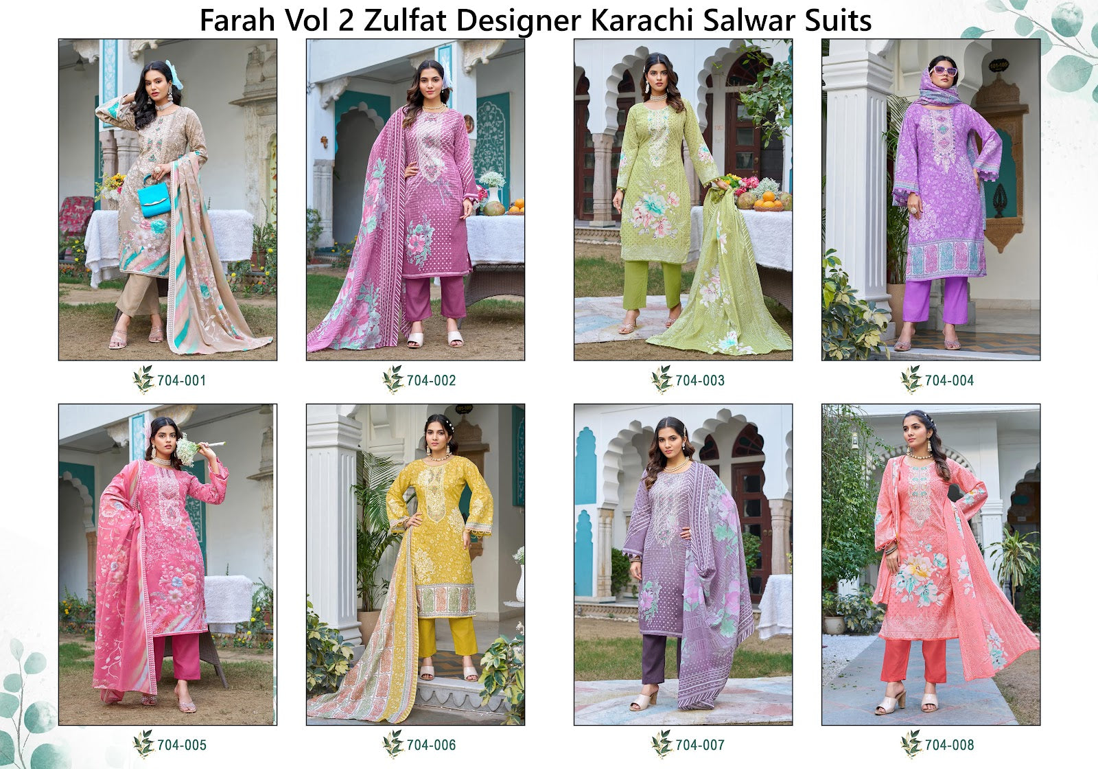 Farah Vol 2 Zulfat Designer Cotton Karachi Salwar Suits Wholesaler