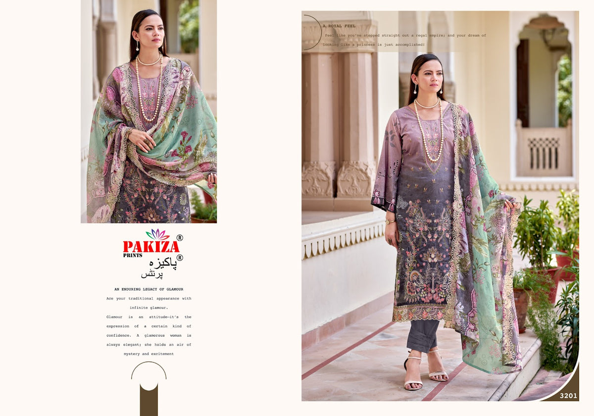 Farah Vol 32 Pakiza Prints Lawn Cotton Karachi Salwar Suits Manufacturer Gujarat