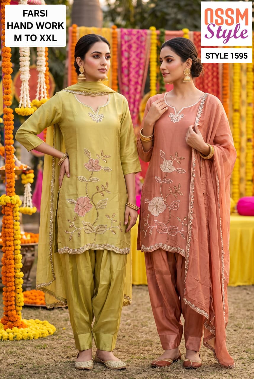 Farashi 1595 Design Ossm Roman Readymade Suits Manufacturer Ahmedabad