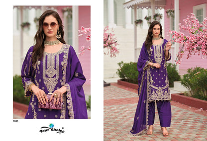 Farasi 1 Your Choice Chinon Pakistani Readymade Suits Wholesaler