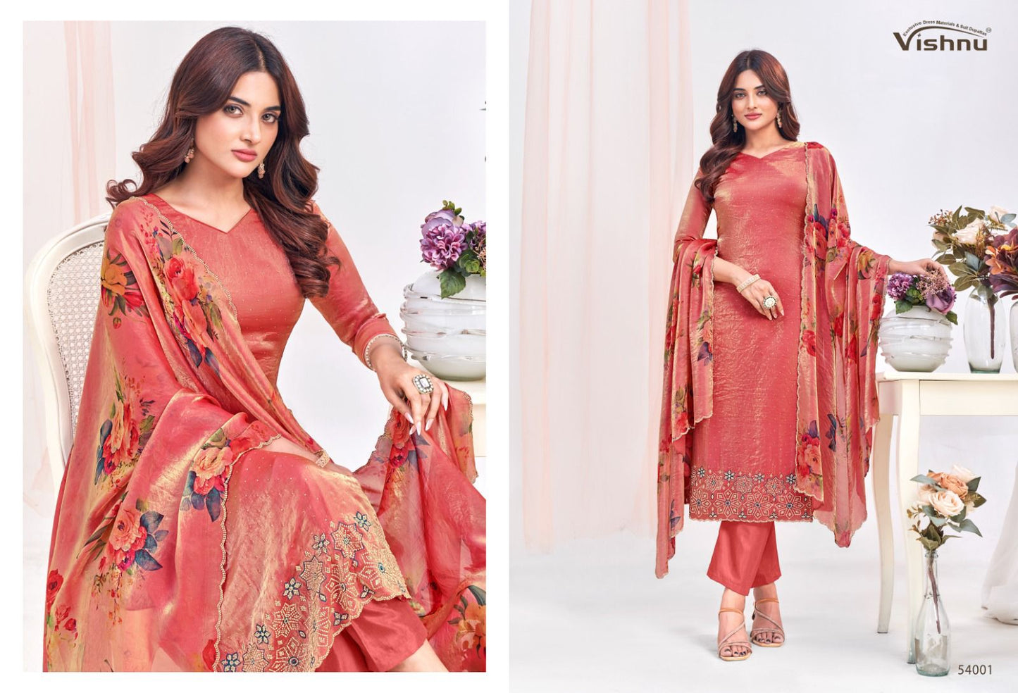 Farhana Vishnu Impex Silk Pant Style Suits Supplier India